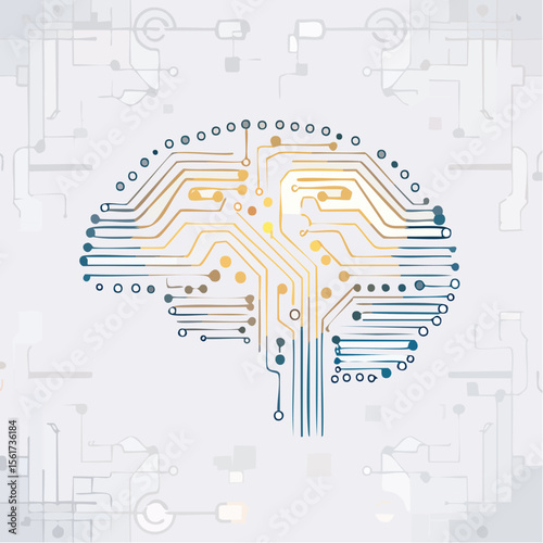 concept of artificial intelligence represented by a glowing brain circuit and connected nodes