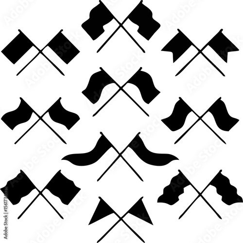 Flag Vector Silhouettes,