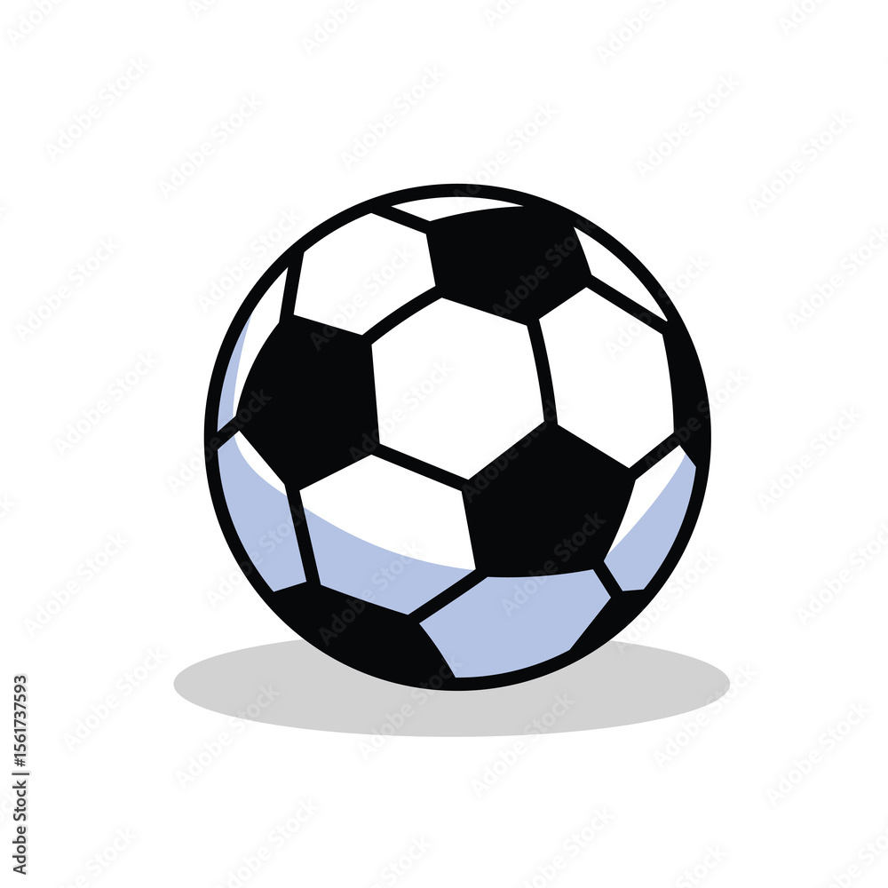Obraz premium Illustration Vector Graphic Cartoon of a Classic Black and White Soccer Ball