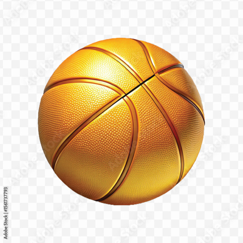 abstract 3d basketball in different colour style isolated on transparent background