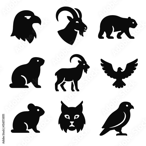 Mountain Wildlife Icons