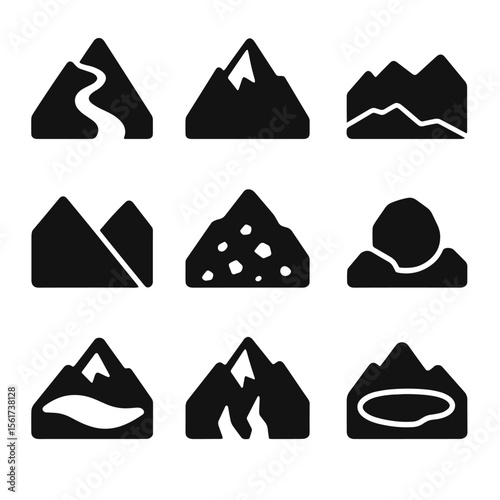 Mountain Icons Grid