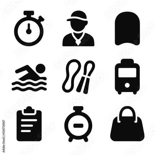 Swimming Training Icons