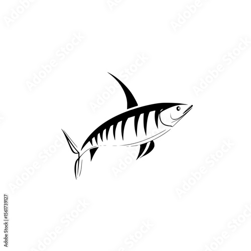 Silhouette pictogram of a fish in motion showcasing aquatic life and marine ecosystems