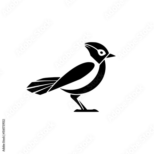 Silhouette pictogram of a bird showcasing simple design and form in a minimalist style