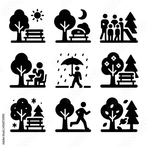Urban Park Icon Set