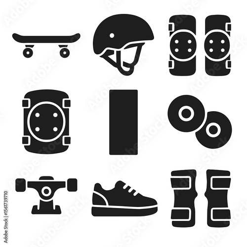 Skateboarding Gear Icons