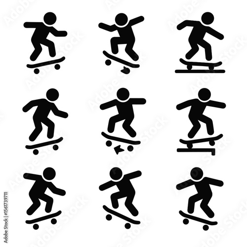 Skateboarding Tricks Icons