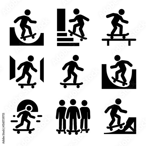 Skateboarding Icon Set