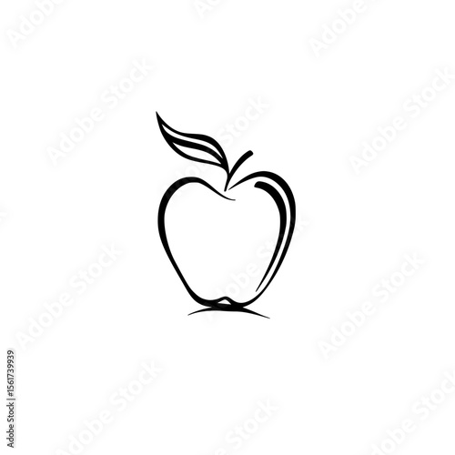 Stylized apple silhouette representing health and nutrition in minimalist design