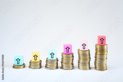 business concept for financial growth, wealth mangement, making money,successful banking,insurance, consulting, free copy space