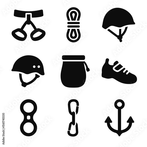 Rock Climbing Gear Icons