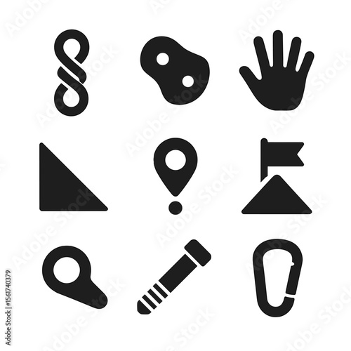 Rock Climbing Icon Set