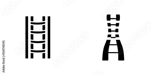 Collection of silhouette pictograms showcasing various ladder and tower designs for vector use in graphical projects
