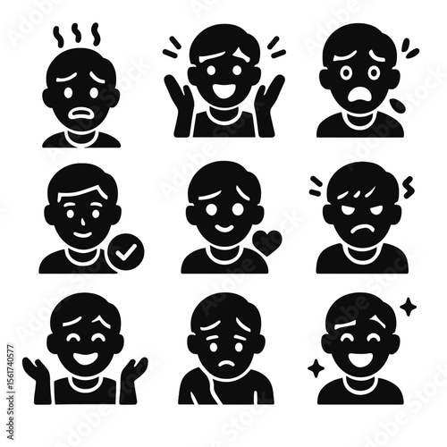 Teenage Emotions Icons
