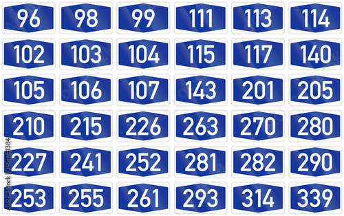 Wallpaper Mural Collection of Numbered highway shields of German Autobahn system Torontodigital.ca