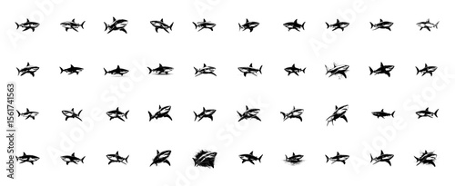 Shark Bundle Silhouette - 40 Vector