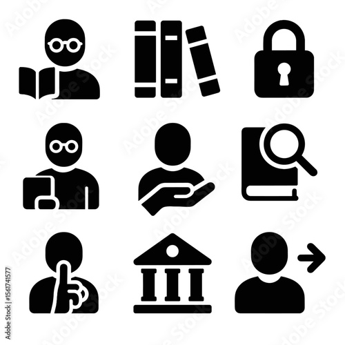 Librarian Icon Set