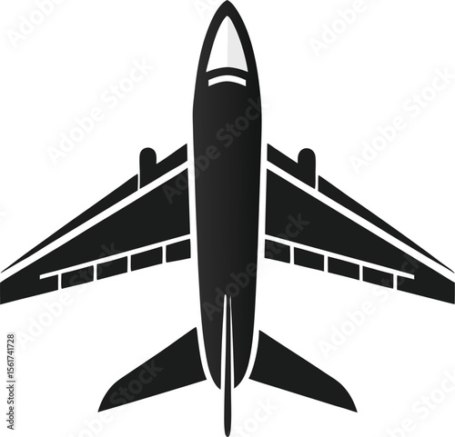 Airplane Icon Top View of a Jet Plane for Travel and Aviation Designs
