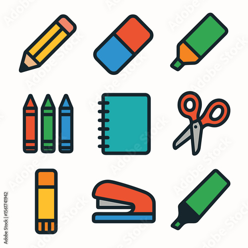 Colorful School Icons