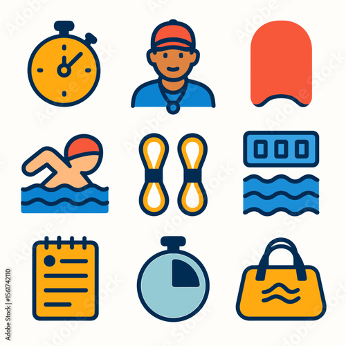 Swimming Training Icons