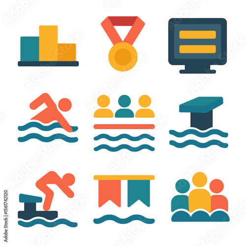 Swimming Competition Icons