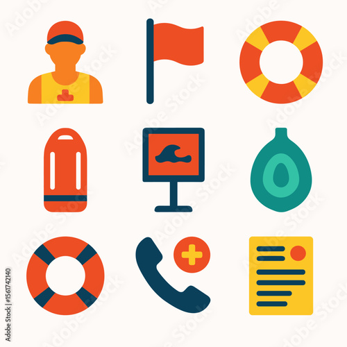 Swimming Safety Icons