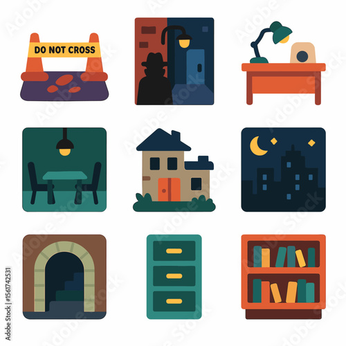 Detective Icons Set