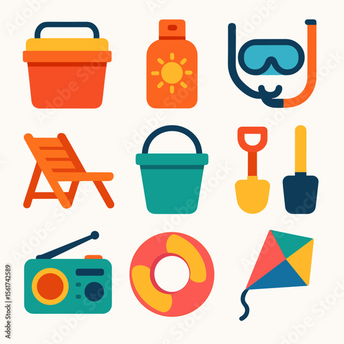 Beach Essentials Icons