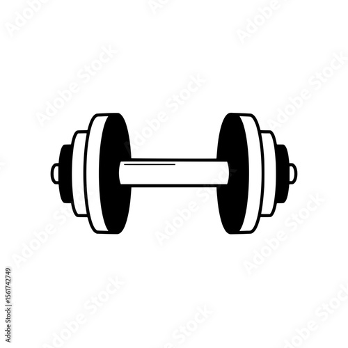 Dumbbell Icon: A simple yet effective illustration of a dumbbell, perfect for fitness-related designs and projects.