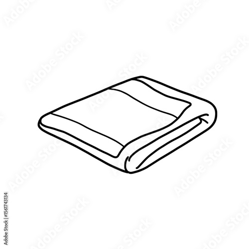 Folded Blanket: A simple, clean illustration of a neatly folded blanket, perfect for adding a touch of comfort and warmth to your design.