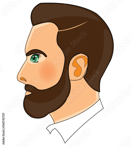 Person men in profile on white background is insulated