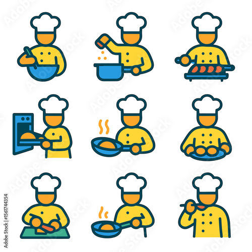Colorful Chef Icon Set
