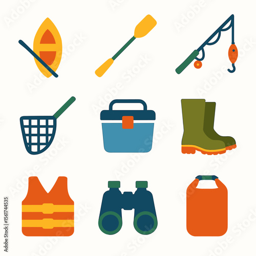 Colorful River Gear Icons