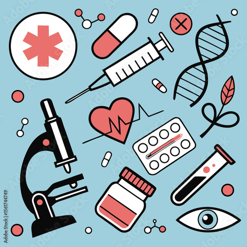 Medical icons healthcare science and medicine vector illustration