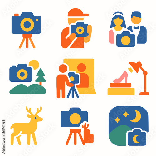 Colorful Camera Icon Grid