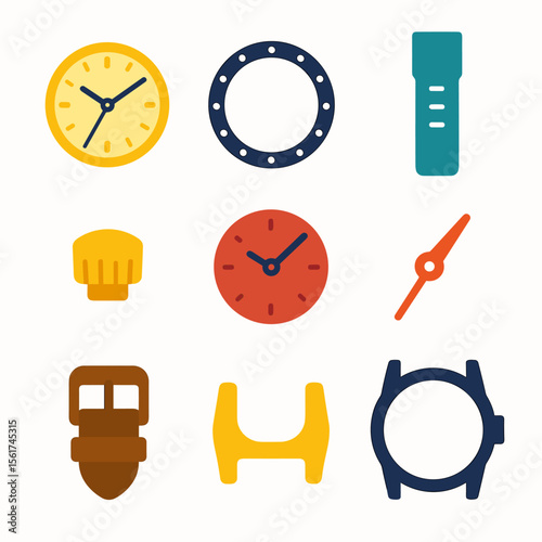 Colorful Watch Icon Grid