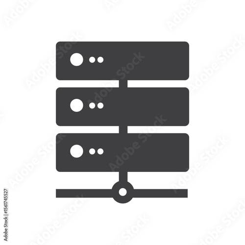 Hosting Server Icon. Web Hosting, Database Symbol, Cloud Server, Data Storage. Modern Flat Vector Illustration for Website, Mobile App, UI, UX. Isolated on White.

