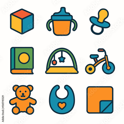 Colorful Childhood Icons