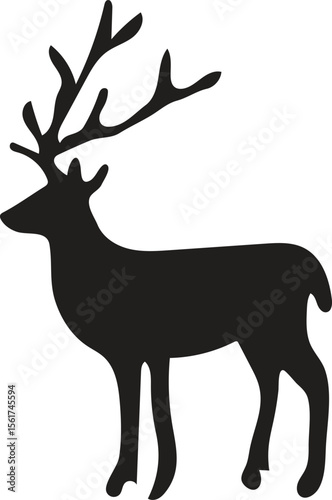 Majestic silhouette of a stag with antlers standing proudly