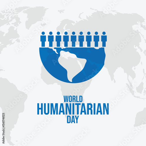 World Humanitarian Day on August 19th Template Design Vector.
