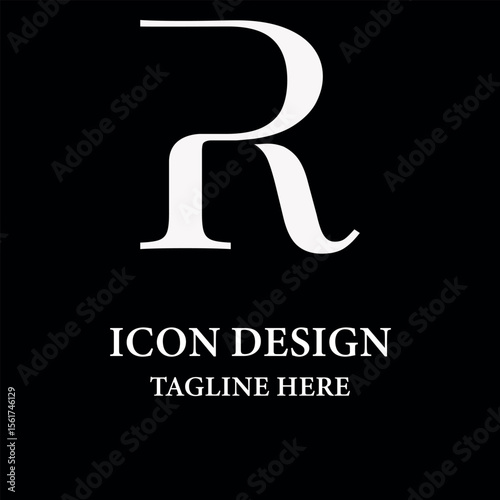 Logo design initial letter R template with geometry and monogram Minimalist modern