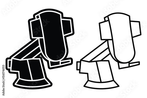 Mobile phone stand holder art silhouette vector line art on white background