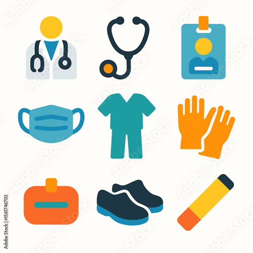 Colorful Physician Icons