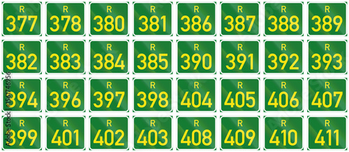 Collection of South African Regional route signs