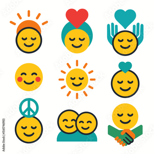 Colorful Gratitude Icons