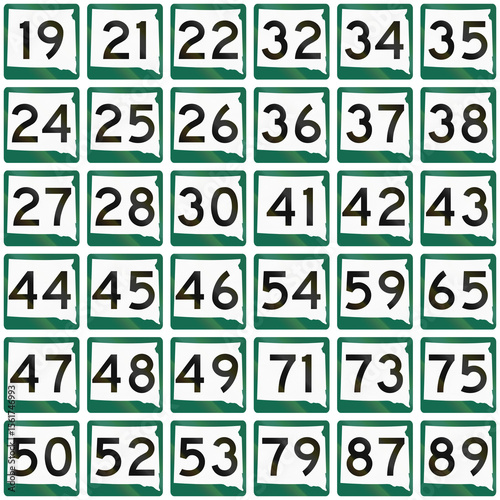 Collection of South Dakota Route shields used in the United States