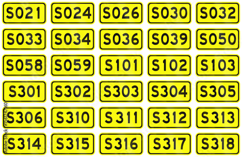 Collection of Chinese numbered provincial road markers