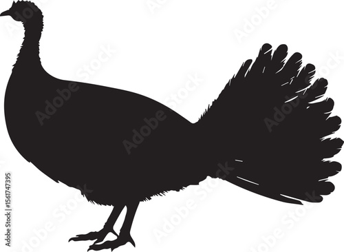 Black and white poultry illustrations: a farm animal vector set featuring chickens, roosters, and turkeys in silhouette.