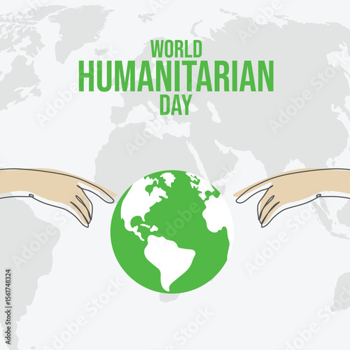 World Humanitarian Day celebration. Vector graphic